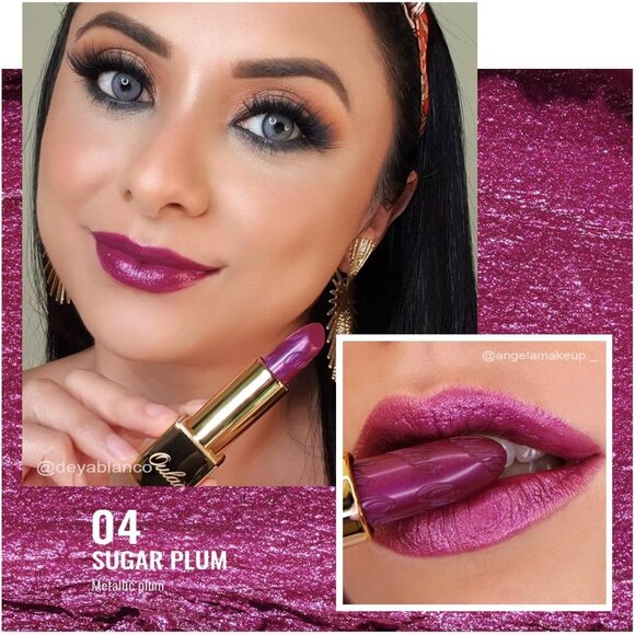 🆕 Metallic Shine Purple Lipstick Moisturizing Creamy Formula Vegan Lip Color - Picture 3 of 8